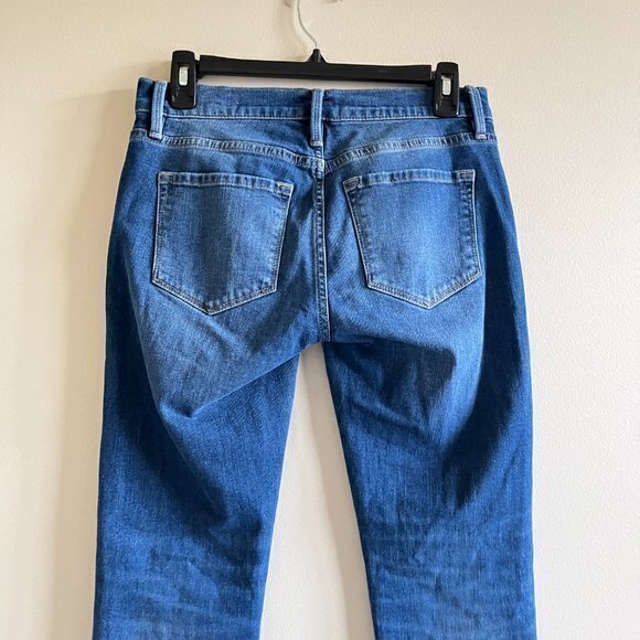 Frame Le Garcon Straight Leg Jeans In Eaton Blue Womens Size 24 Distressed Ankle - Picture 4 of 7